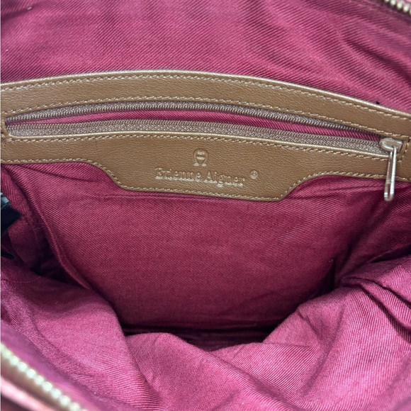 Etienne Aigner Deep Red Canvas Tote - Picture 11 of 13